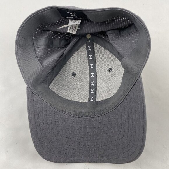 Under Armour UA Golf Hat Gray Lightweight Stretch Fitted M/L Golf White Logo - Picture 7 of 11